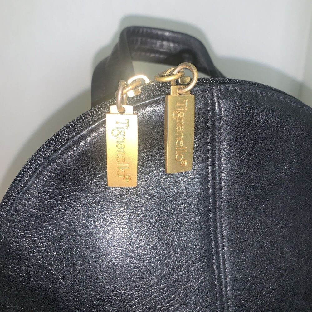 Tignanello Soft Black Vintage Leather Backpack Boho Academia Adjustable Soft Y2K - Picture 6 of 16